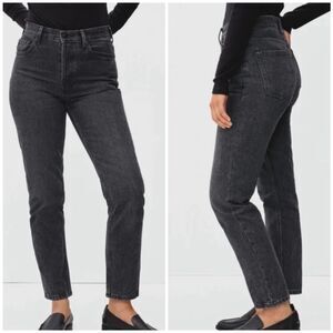 Everlane The High Waist Straight Size 27 Ankle Black